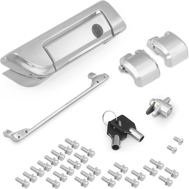 SWESGI Tour Trunk Latches Tour Trunk Lid Latch with Keys Fit for Harley Touring Road King Road Glide Street Glide Electra Glide Ultra-Classic 2014-2025,Chrome - Image 1